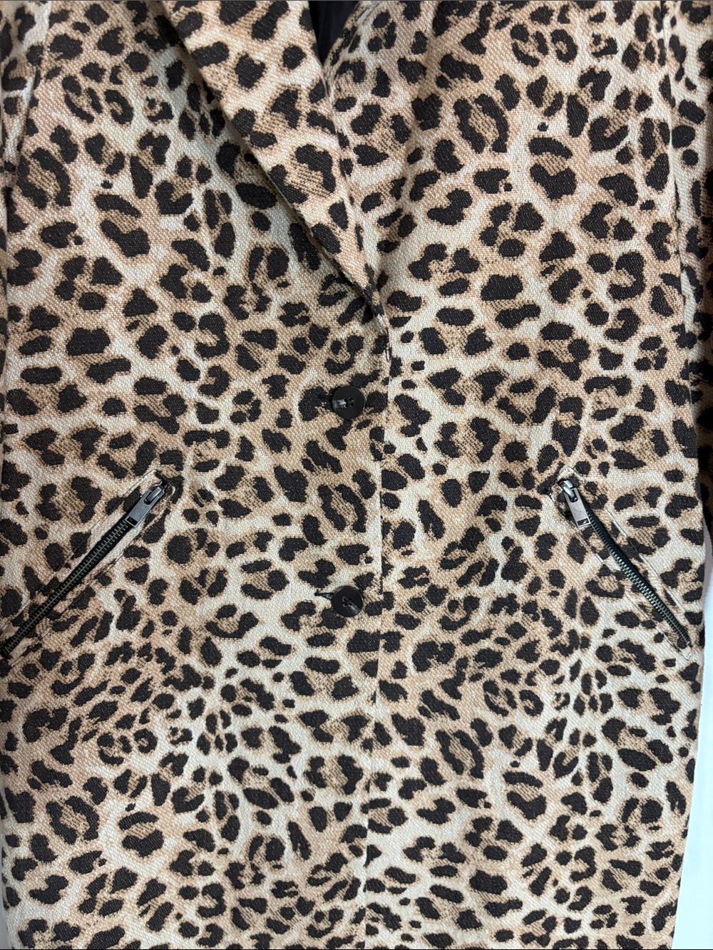 BNWOT Noisy May Leopard Print Women's Coat - Tan & Black size S - Picture 4 of 5